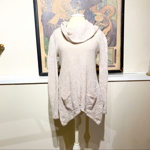 Adorable 100% Cashmere Cowl Neck Sweater with Hood